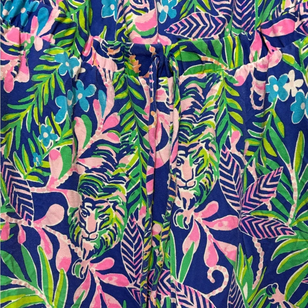 Lilly Pulitzer Strapless Rikki Tropical Floral Tiger Print Romper - Picture 4 of 11
